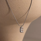 Bubble Letter Necklace Silver 18K Gold Plated