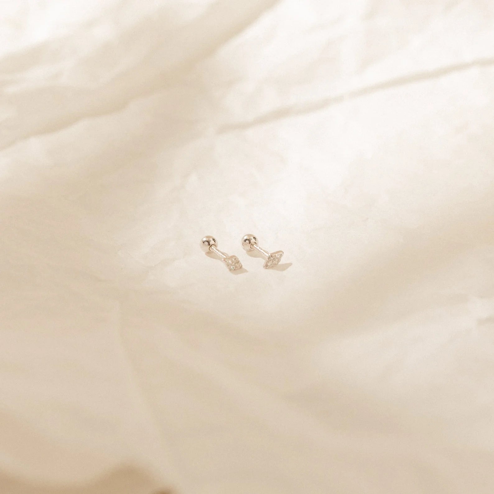 Jocelyn Diamond Studs Silver 18K Gold Plated