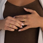 Toi et Moi Birthstone Ring Silver 18K Gold Plated