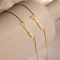 Casella Name Necklace in Box Chain  Silver 18K Gold Plated