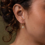 Diamond Poinsettia Hoops Silver 18K Gold Plated