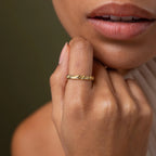 Diamond Wave Band Silver 18K Gold Plated