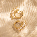 Beaded Pearl Huggies Silver 18K Gold Plated