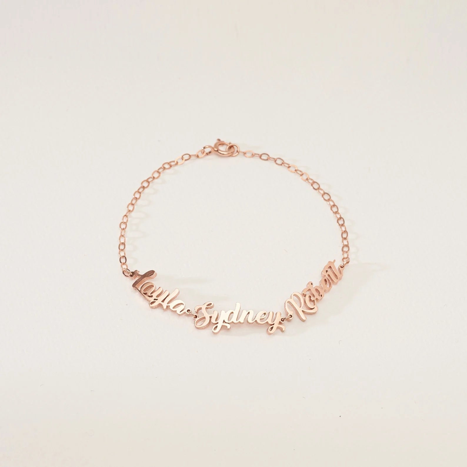 Classic Multiple Name Bracelet Silver 18K Gold Plated
