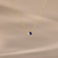 Teardrop Sapphire & Pearl Necklace Silver 18K Gold Plated