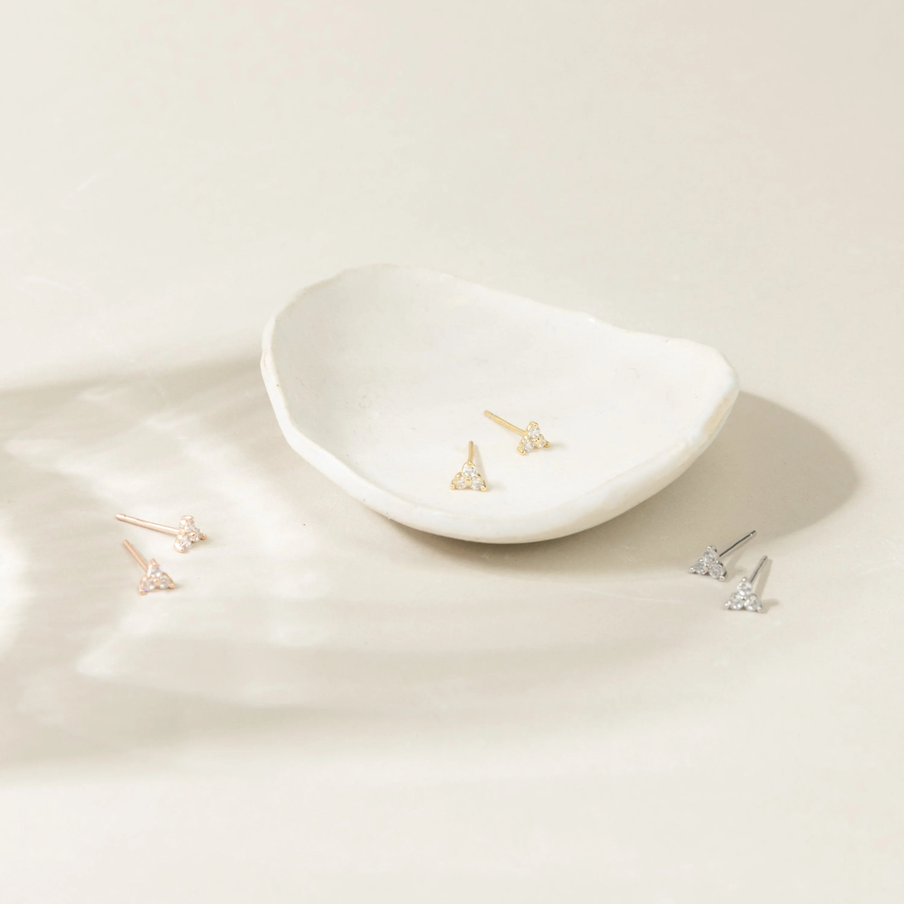 Mini Diamonds Studs Silver 18K Gold Plated