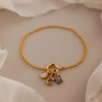 North Star Birthstone Charm Silver 18K Gold Plated