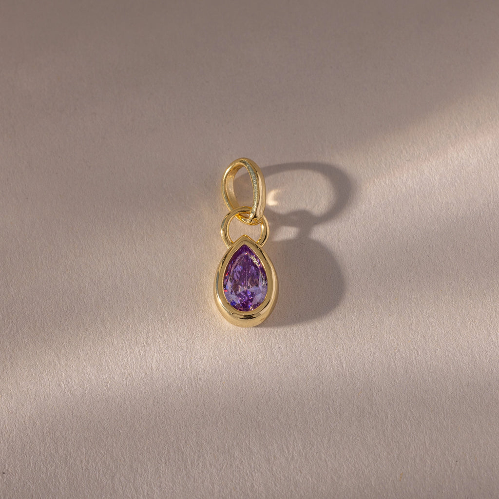 Teardrop Alexandrite Charm Silver 18K Gold Plated