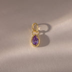 Teardrop Alexandrite Charm Silver 18K Gold Plated