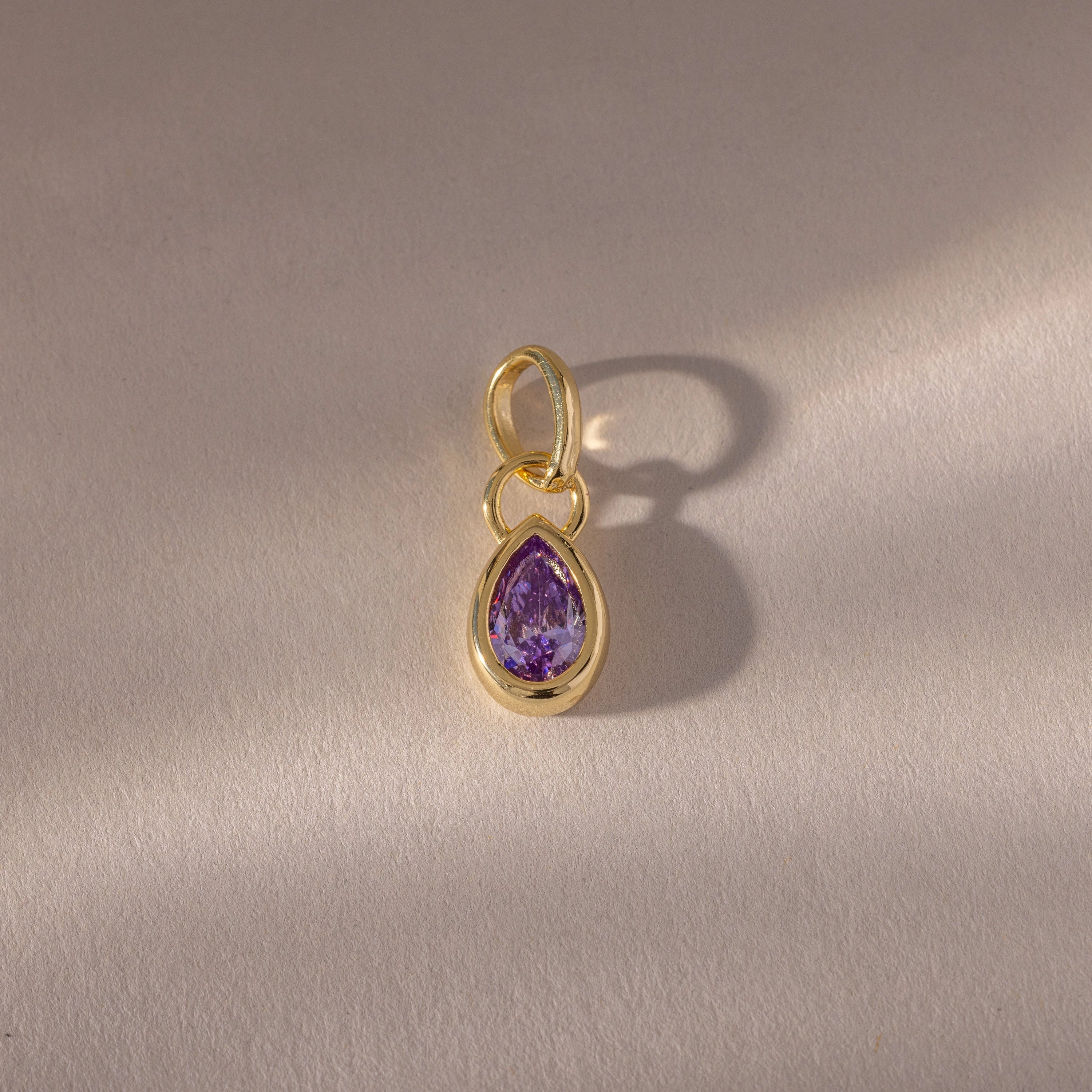 Teardrop Alexandrite Charm Silver 18K Gold Plated