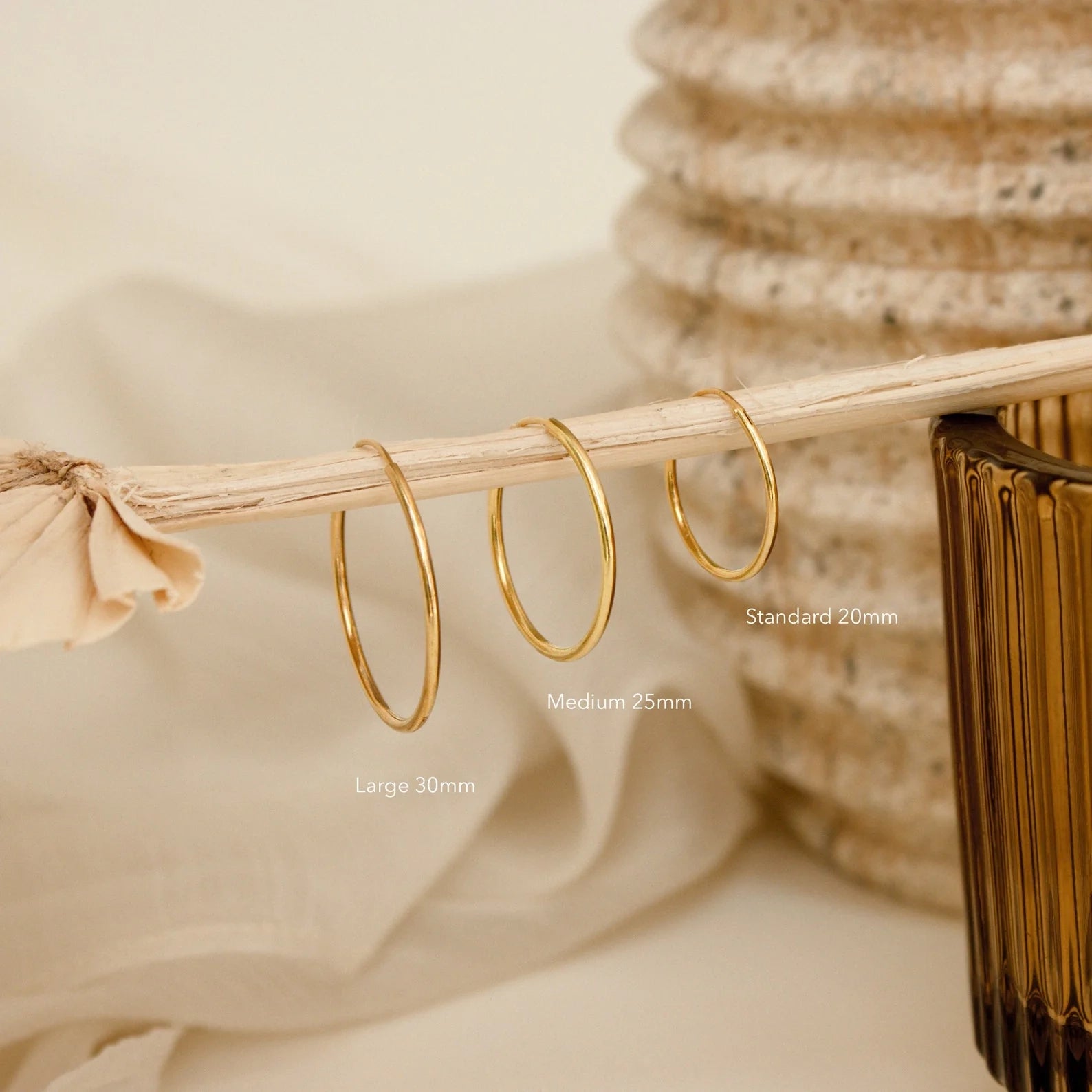 Thin Hoop Earrings Silver 18K Gold Plated