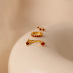 Diamond Earring Trio Set Silver 18K Gold Plated
