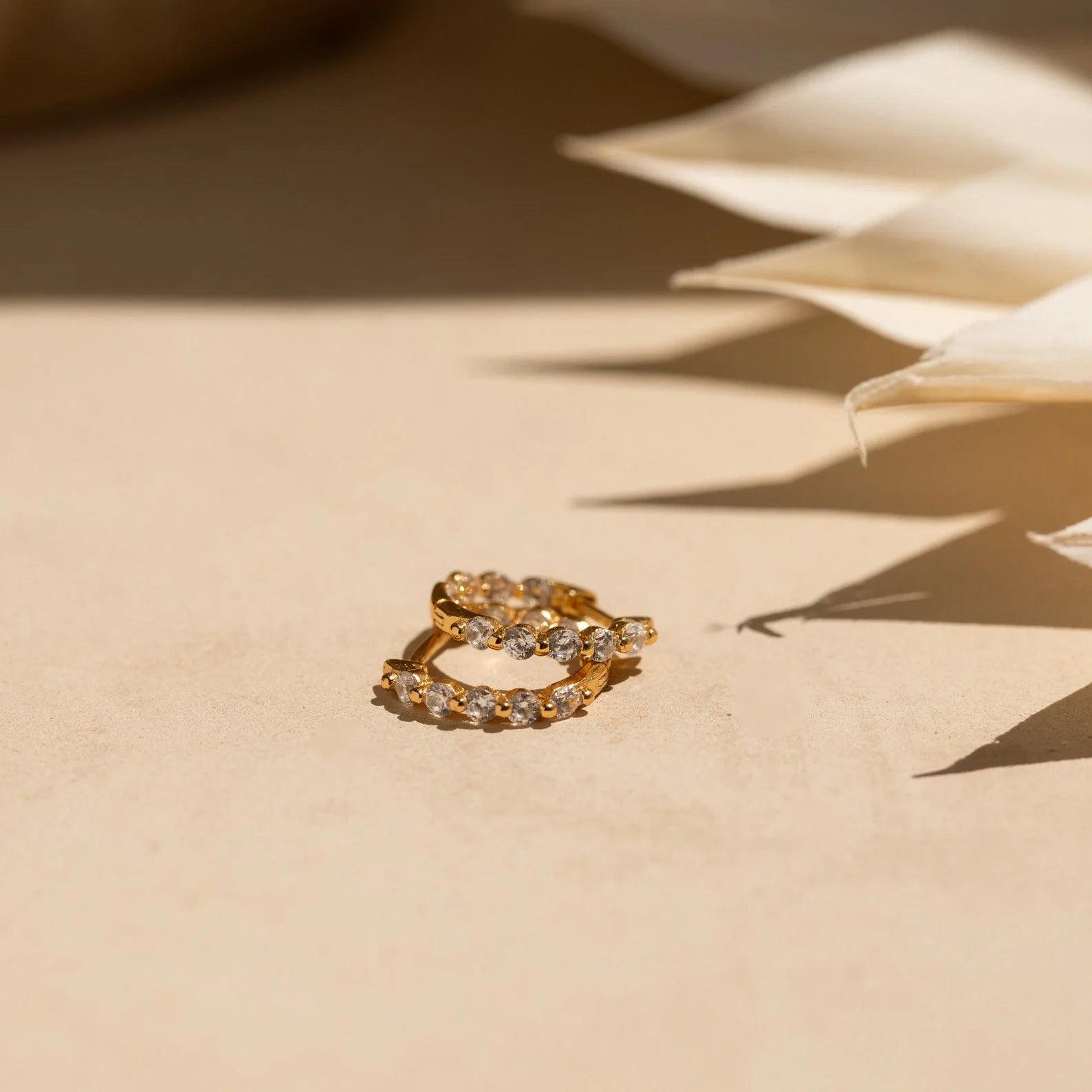 Inside Out Diamond Huggies  Silver 18K Gold Plated
