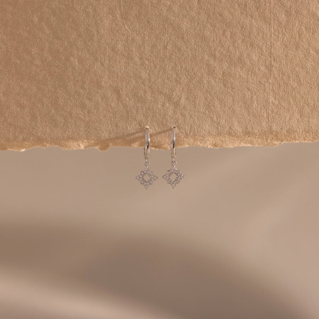 Twilight Star Drop Earrings Silver 18K Gold Plated