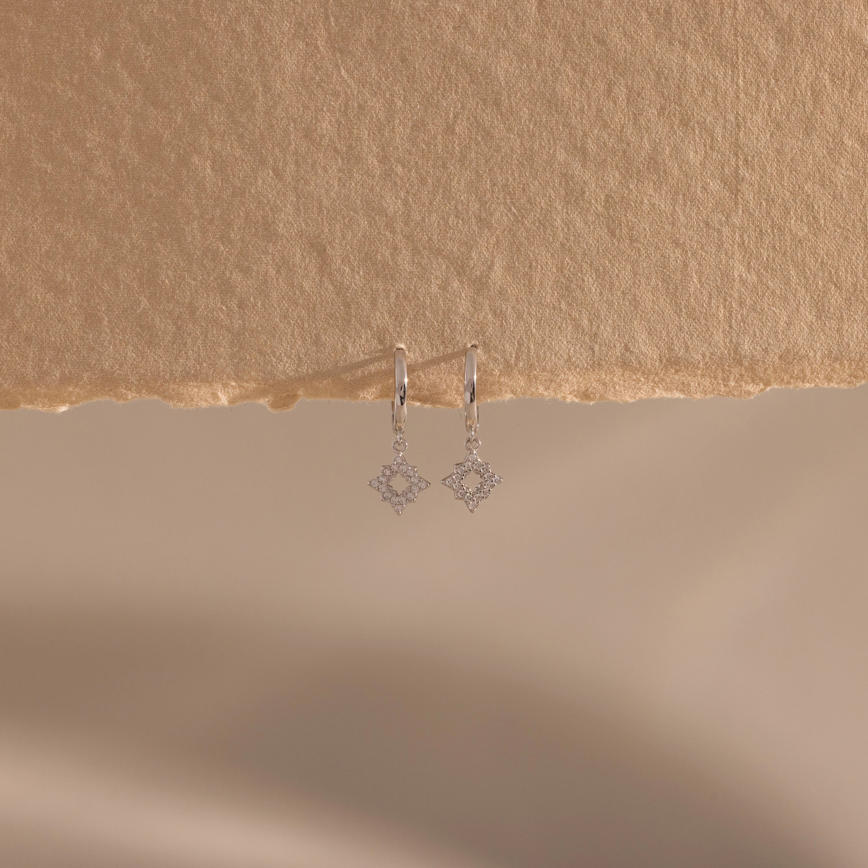 Twilight Star Drop Earrings Silver 18K Gold Plated