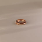 Garnet Duo Tennis Linked Ring Set Silver 18K Gold Plated
