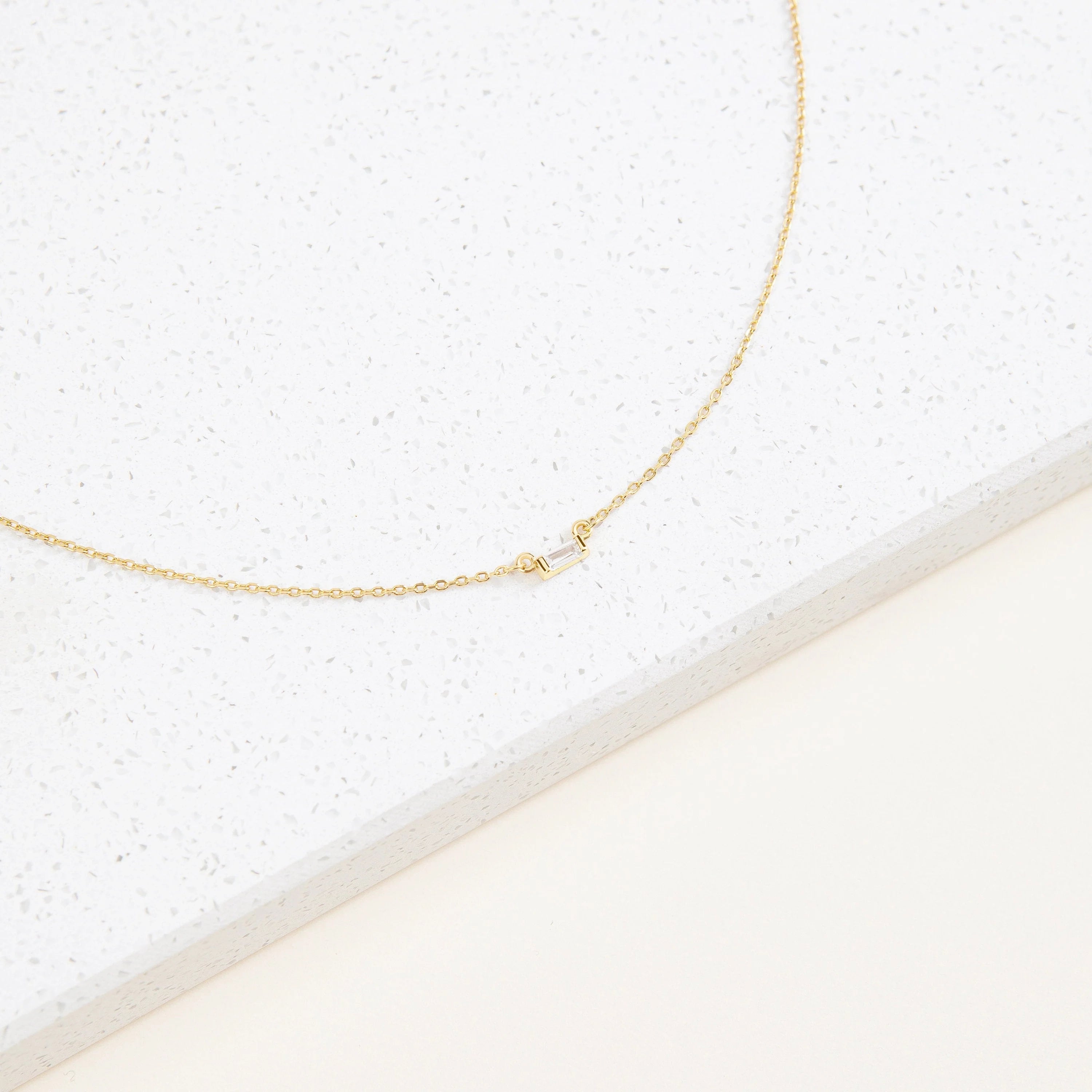 Diamond Emery Necklace Silver 18K Gold Plated
