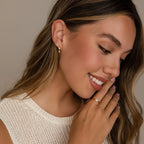 Diamond Butterfly Drop Huggies Silver 18K Gold Plated