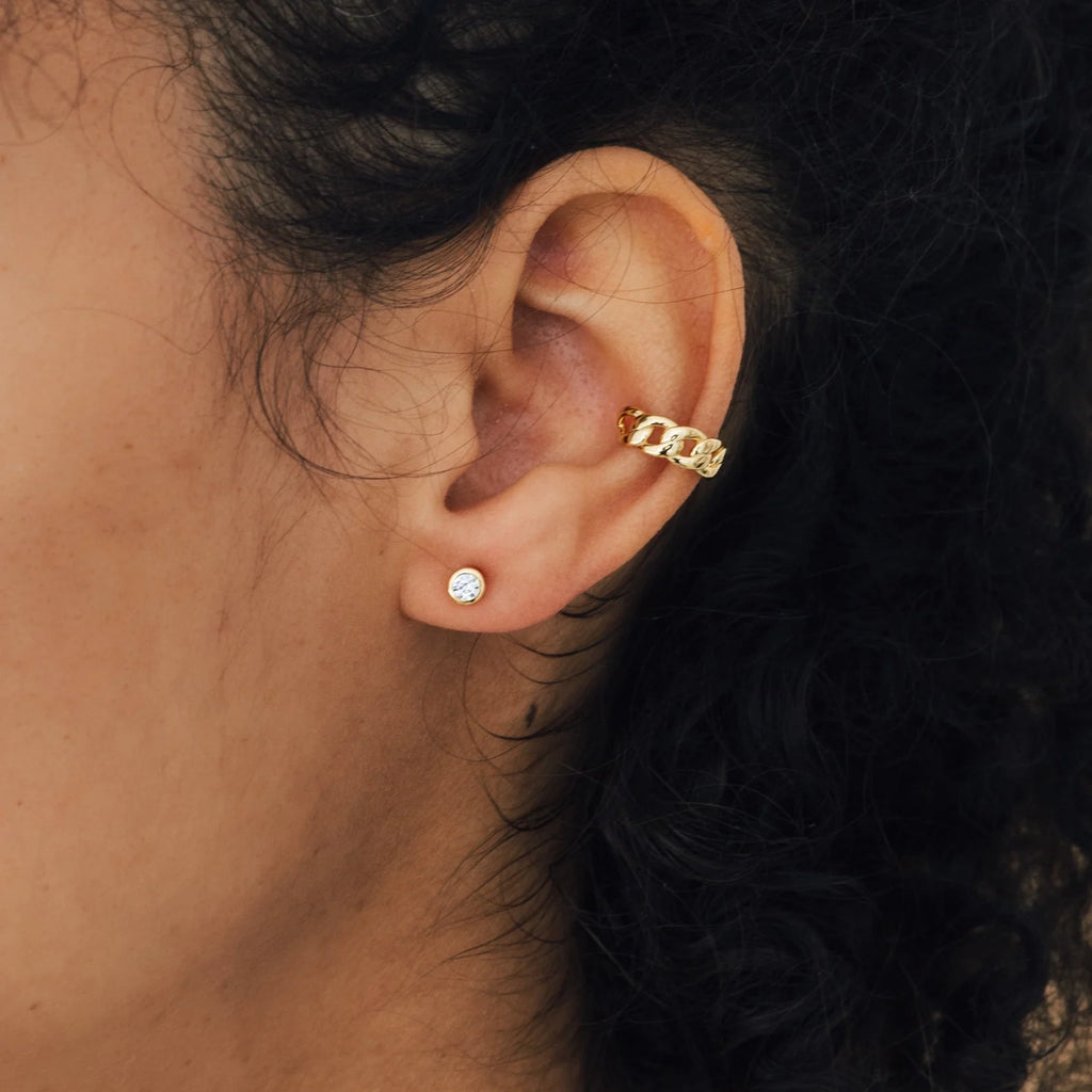Jane Diamond Studs Silver 18K Gold Plated