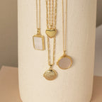 Pearl Locket Necklace Silver 18K Gold Plated