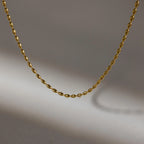 Oval Beaded Necklace Silver 18K Gold Plated