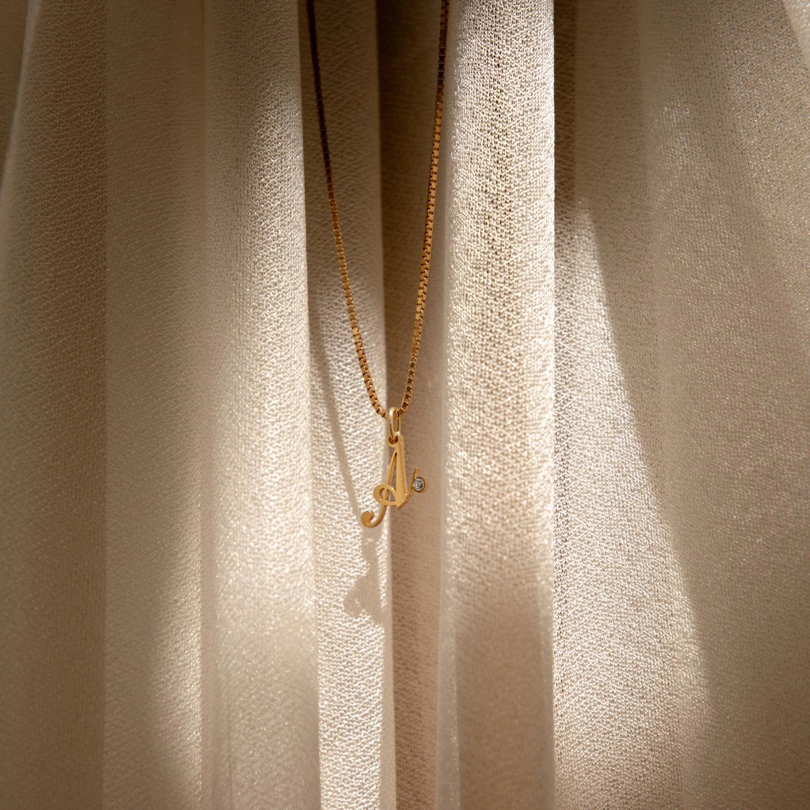 Initial Birthstone Necklace Silver 18K Gold Plated