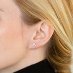 Alex Initial Studs Silver 18K Gold Plated