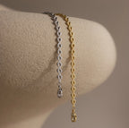 Heart Link Bracelet Silver 18K Gold Plated