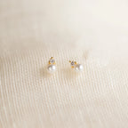 Raindrop Pearl Studs Silver 18K Gold Plated