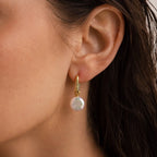 Bridget Pearl Hoops Silver 18K Gold Plated