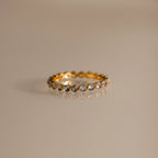 Aquamarine Lace Eternity Ring Silver 18K Gold Plated