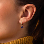 Sapphire Blossom Drop Huggies Silver 18K Gold Plated