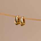 Bold Oval Huggies Silver 18K Gold Plated