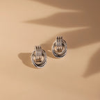 Triple Knot Earrings Silver 18K Gold Plated