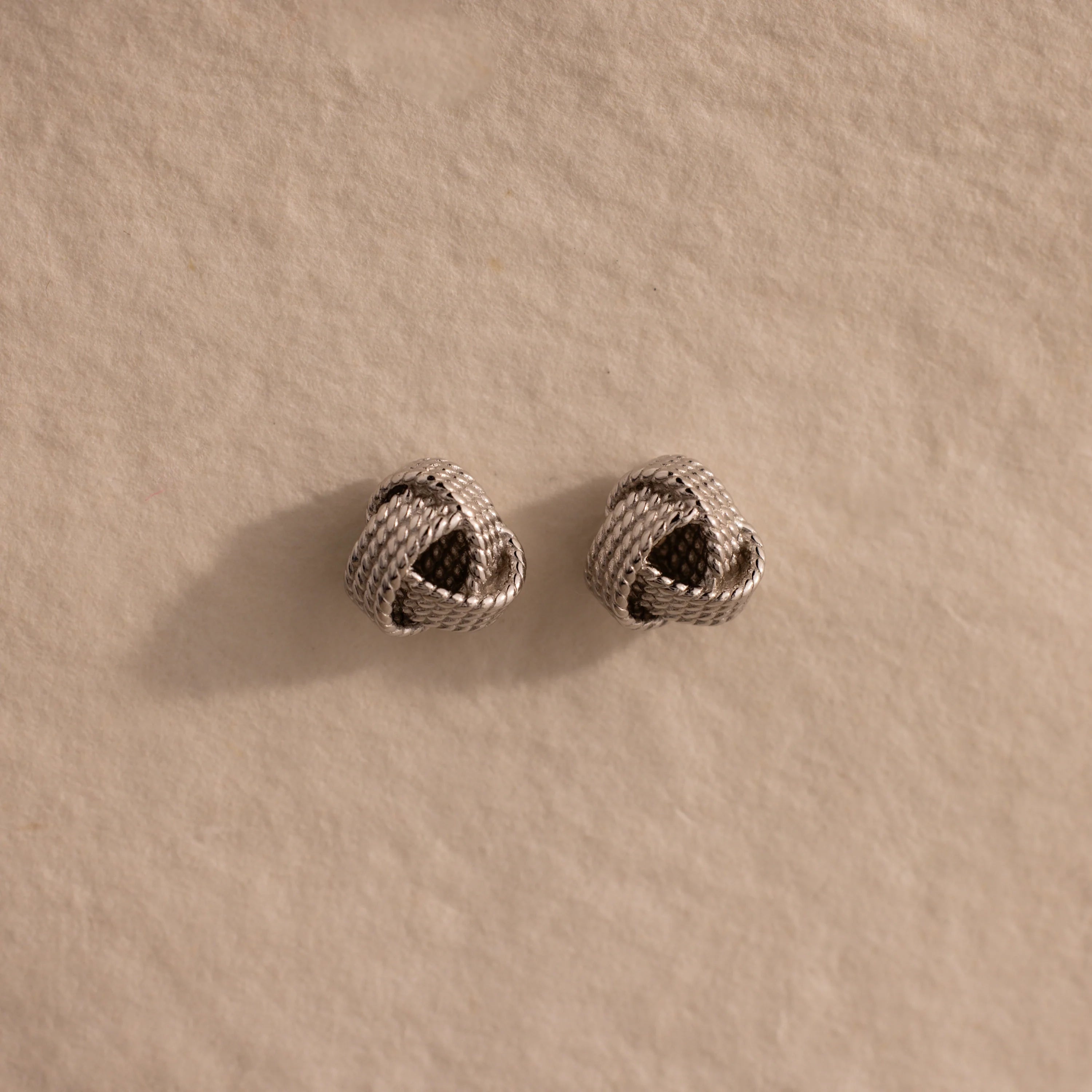 Rope Knot Studs Silver 18K Gold Plated
