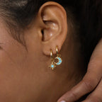 Boho Turquoise Earring Set Silver 18K Gold Plated