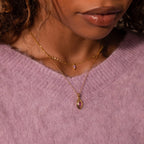Ribbed Ruby Pendant Necklace Silver 18K Gold Plated