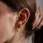 Beaded Hoops Silver 18K Gold Plated