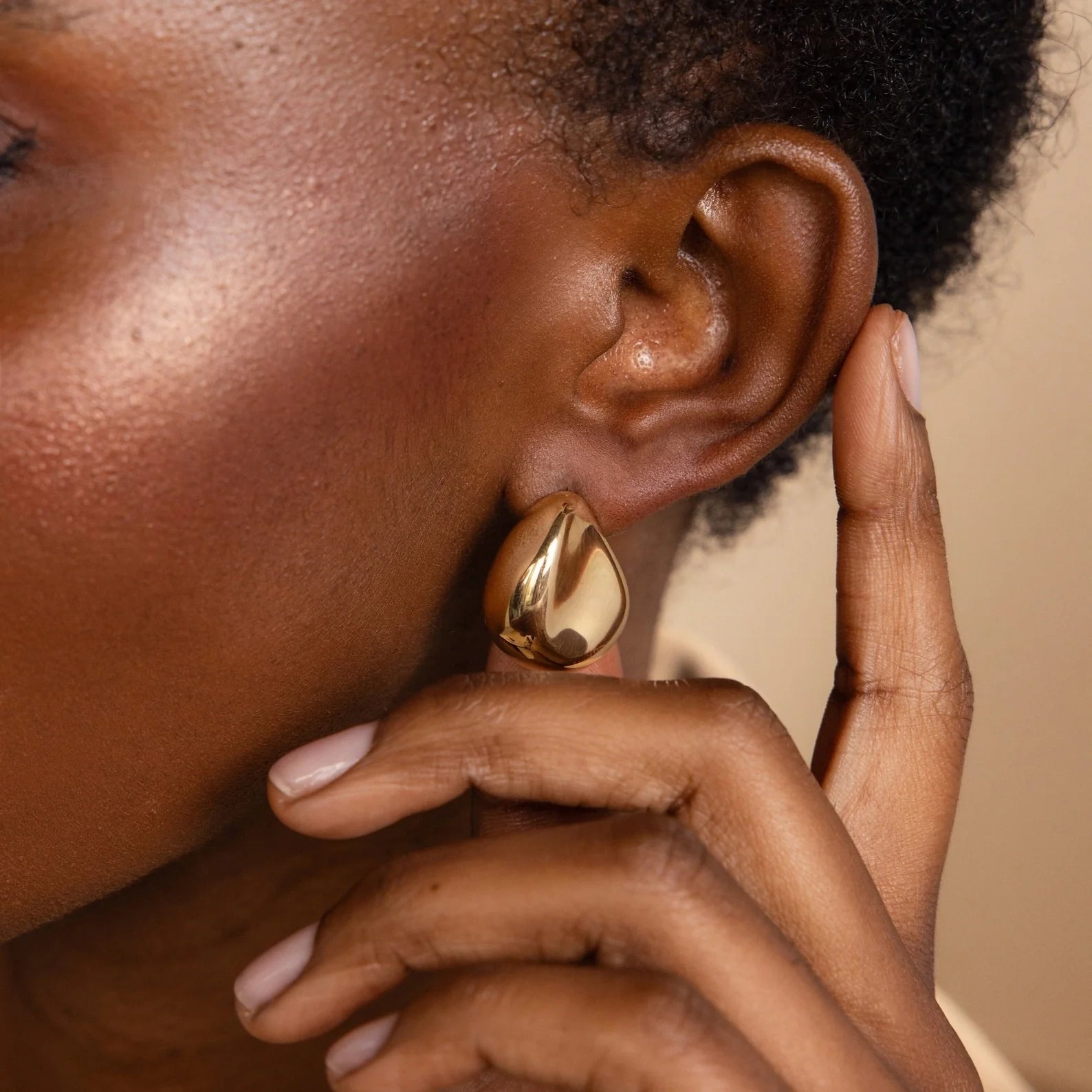Bold Teardrop Studs Silver 18K Gold Plated