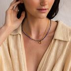Rolo Circle Charm Necklace Silver 18K Gold Plated