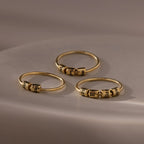 Beaded Multiple Name Ring Silver 18K Gold Plated