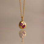 Mixed Birthstone Capsule Necklace Silver 18K Gold Plated