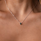 Multiple Teardrop Birthstone Necklace Silver 18K Gold Plated