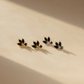 Black Marquise Diamond Dangle Drop Studs Silver 18K Gold Plated