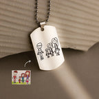 Men's Dog Tag Necklace Silver 18K Gold Plated