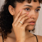 Duo Wave Ring Set Silver 18K Gold Plated