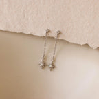 Starburst Drop Studs Silver 18K Gold Plated