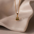 Ombre Peridot Flower Necklace Silver 18K Gold Plated