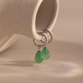 Twisted Jade Hoops Silver 18K Gold Plated