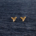 Shark Tooth Flatback Studs Silver 18K Gold Plated